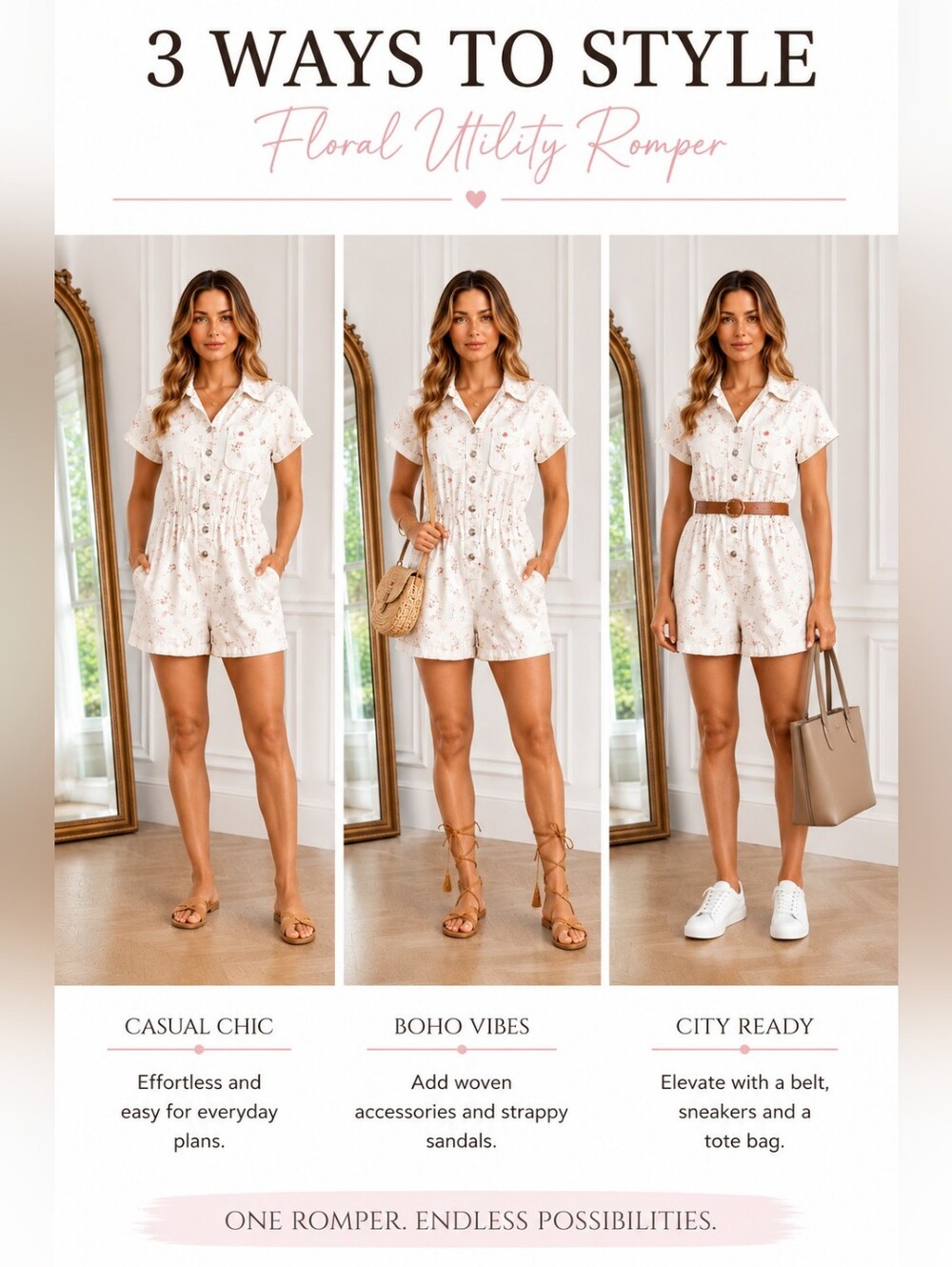 Celebrity Pink| Pink Floral Utility Romper | Women's Small | Button Front - Picture 3 of 8